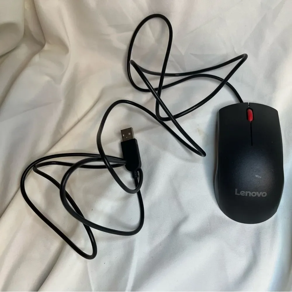 Lenovo Black and Red‎ Wired Mouse